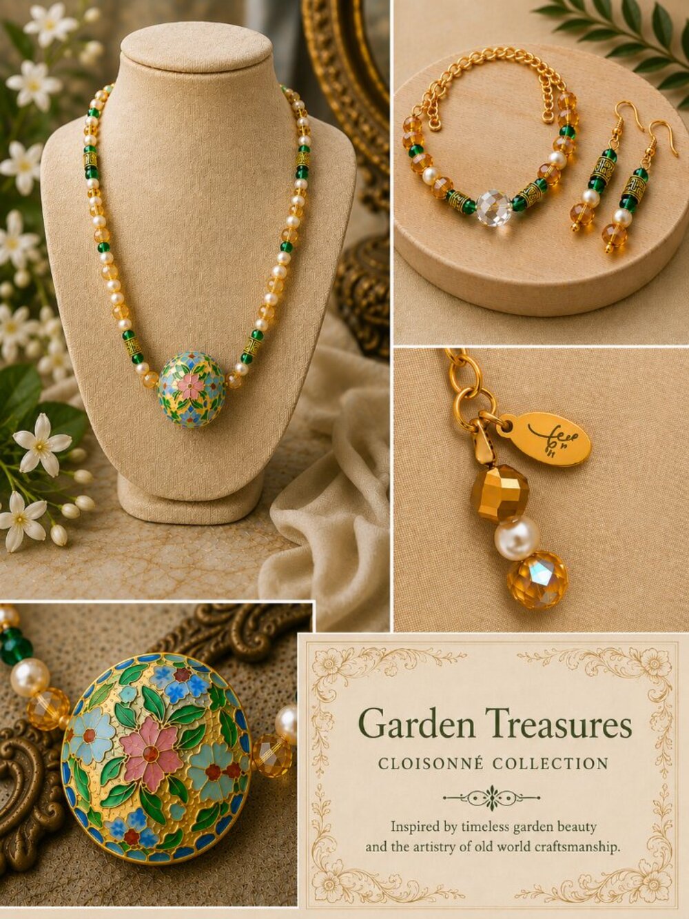 Beautiful Vintage Cloisenae Garden Artisan Collection - Picture 2 of 6